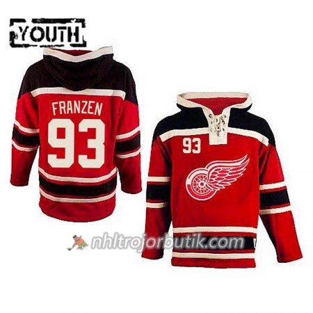Barn Ishockey Detroit Red Wings Johan Franzen 93 Röd Sawyer Hooded Sweatshirt